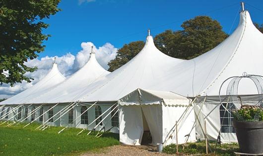 multiple porta potties for large-scale outdoor events, ensuring availability for all guests in Buford